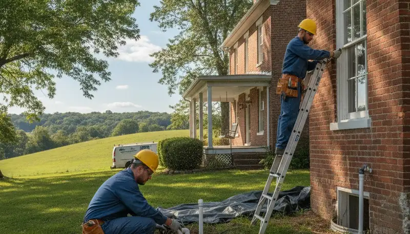 Louisville, KY plumber repairing a residential pipe for plumbing repair service