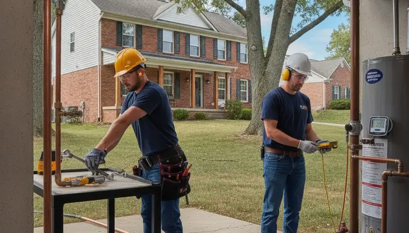 Louisville KY plumber repairing a residential plumbing issue for a local plumbing service