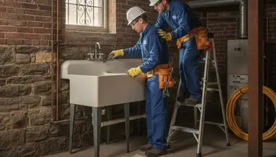 Louisville KY plumber repairing a residential pipe leak for plumbing service