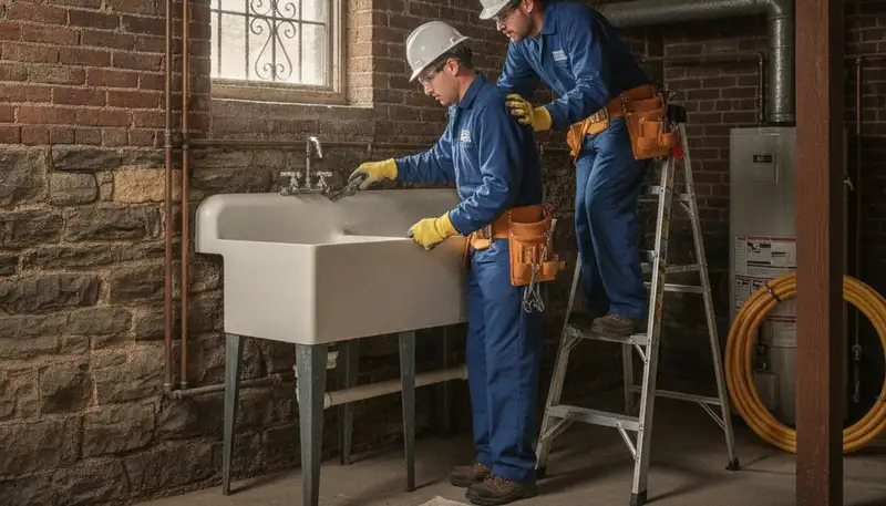 Louisville KY plumber repairing a residential pipe leak for plumbing service