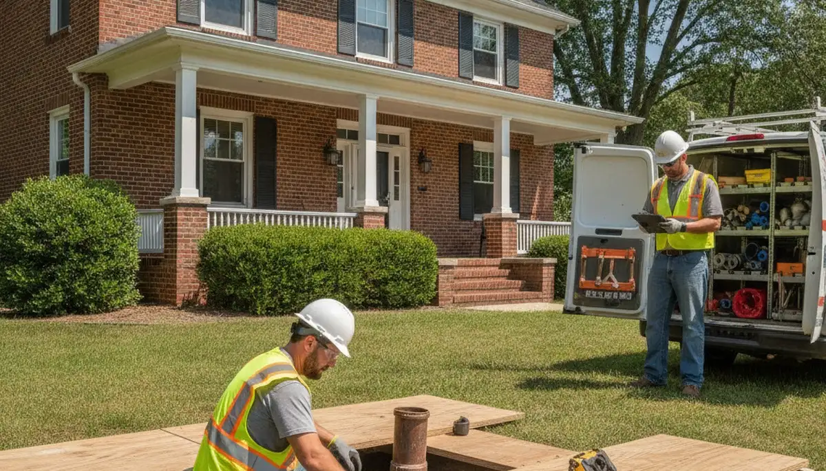 Plumber repairing a pipe in Louisville, KY for plumbing repair service