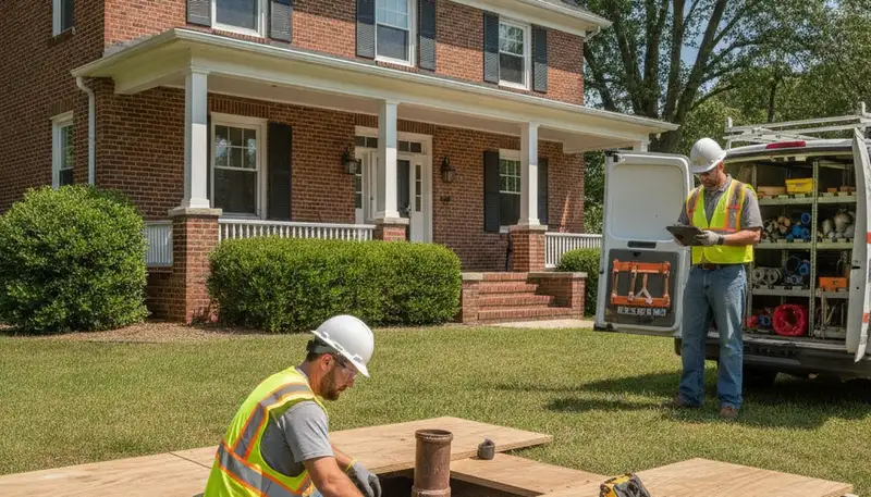 Plumber repairing a pipe in Louisville, KY for plumbing repair service