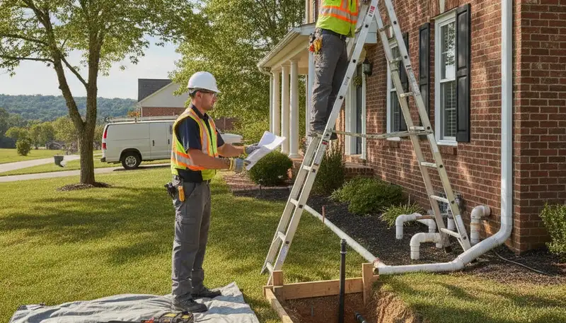 Louisville KY plumber repairing a leak for a plumbing service call