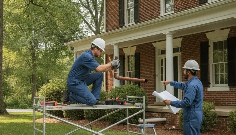 Professional plumber repairing a pipe in Louisville, KY for plumbing repair services