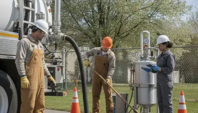 Louisville, KY plumbers pumping a septic tank for a home service call